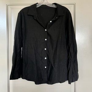 Chic Black Button-Up Women's Blouse